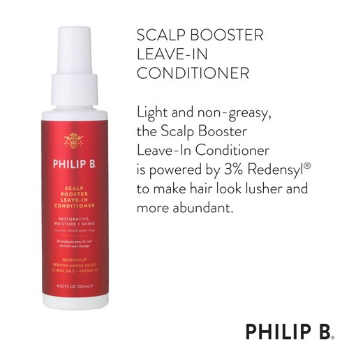 PHILIP B. Scalp Booster Leave-In Conditioner, 4.23 Oz - Scalp Treatment for Thicker, Denser Looking Hair - Made with Redensyl, Keratin Amino Acids and Salicylic Acid