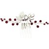 BETITETO Bridal Hair Comb Emerald Green Crystal Gold Leaf Vine Hair Piece Accessories for Wedding Bride Women Party (Wine Red)