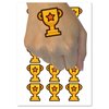 Trophy Award Outline with Star Temporary Tattoo Water Resistant Fake Body Art Set Collection - 54 1" Tattoos (1 Sheet)