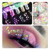 LoveOurHome 4 Boxes Iirdescent Aurora Nail Glitter Powder Hographic Star Heart Flower Nails Flakes Confetti Sequins Manicure Accessories for Resin Crafts Makeup Nails