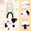 CatchCute Cow Plush Bag Kids Crossbody Bag for Kids, Plush Handbag Tote Bag with Adjustable Strap,Soft Plush Cow Stuffed Purse with Zipper,Coin Pouch Accessories for Toddlers Kids
