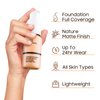 Matte Full Coverage Liquid Foundation - Lightweight & Flawless Oil Control Foundation Makeup, Waterproof and Long-Lasting Skin Foundation Concealer for Dry and Oily Skin, 1 Fl Oz (#102 Nude)