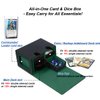 Venssu MTG Deck Box for Commander Display with dice tray,Card Deck Box Fits 160 Double Sleeved /200 Single Sleeved trading Cards, Deck Box TCG with 2 Dividers and 1 magnetic card holder (Black＆Green)