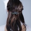 Arvintas 2 Pack Hair Clips, Ink-Blue Vintage Rhinestone Hair Clips Sparkly Crystal Clips Flower Small Hair Barrettes, Fancy Wedding Hair Accessories for Women Girls Bridal