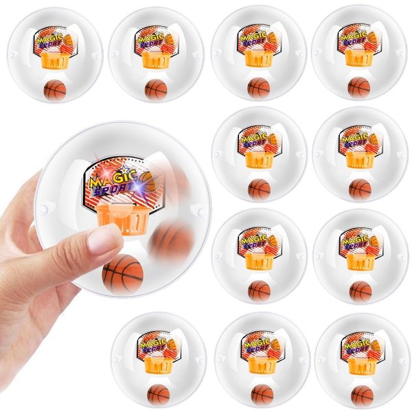 12 Pack Mini Basketball Electronic Handheld Shoot & Score Hoop Game with LED Lights & Sounds, Bulk Toys Birthday Party Favors Prizes for Kids, Adults