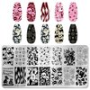 JERCLITY 6pcs Halloween Nail Stamping Plate Halloween Nail Stamping Plates for Nails Cobwebs Witch Ghost Skull Jack-o'-Lantern Haunted House Image Plates Nail Stamper Kit for Halloween Nail Art