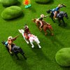 4pcs Horse Riding Figurine Plastic Farm World Western Riding Character Model Toys Action Figure House Games for Kids Animal Collection (Random Color)