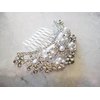 Generic Crystals, pearls and flowers silver hair comb barrette clip bridal clip, 1