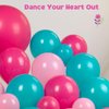 FROUFING Hot Pink Teal Balloon Garland Kit 152 Pcs Pastel Pink DIY Long Balloons for girls Birthday Party Music Dance Cartoon Animation Theme Decoration Supplies