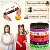 JUNEBRUSHS 42pcs Halloween Party Favors Silicone Bracelets Rubber Wristbands for Halloween Party Decorations Accessories Trick or Treat Goodie Bag Stuffers Fillers Supplies(7 Designs)