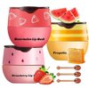 4 Pcs Honey Lip Balm, Bee Lip Balm Honey Pot,Moisturizing Lip Mask Overnight,Hydrate Repair Prevent Dry Cracked Lip Care(Honey+Strawberry+Watermelon+Apple)
