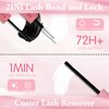 Lash Extension Kit DIY Lash Clusters Eyelash Extension Kit 9-16mm Individual 280pcs Lashes Kit with Lash Bond and Seal Lash Tweezers for Self Use (40D, 0.07D, 9-16mm, Kit) (PINK)