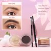 UCANBE Waterproof Eyebrow Gel + Eyebrow Styling Wax 2 in 1 Makeup Kit with 2 Pcs Dual-ended Adjustable Freely Eyebrow Brush Makeup Long Lasting Eyebrows (01 Gel/Brown Pomade, Standard)