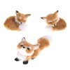 GUDVES Simulation Brown Fox Toy Furs Squatting Fox Model Home Decoration Animals World with Static Action Figures Plush Mini Fox (Pitching)