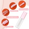 10Pcs Empty Lip Gloss Tubes 1.2ml Pink Round Lipgloss Tubes Clear Mini Refillable Lip Balm Bottles Big Brush Lip Gloss Tube Cosmetic Containers Bottles for Lipstick Samples Lip Balms Travel Split