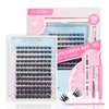 DIY Lash Extension Kits: 3D Eyelash Cluster 108pcs Individual Mix 8-16mm, C Curl Wispy Lash Clusters with 10ml Bond and Seal Waterproof, 5ml Lash Remover, Lash Tweezers lash Cluster Kit at Home.