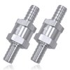Mesee 2-Pack 3/8" 10mm Fuel Non Return One Way Check Valve for Fuel Line Oil Petrol Diesel Water Aluminium Silve