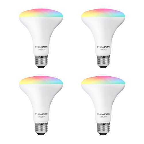 SYLVANIA Wifi LED Smart Light Bulb, 65W Equivalent Full Color and Tunable White BR30, Dimmable, C...