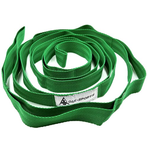 Stretching Strap Yoga Strap with Loops, Stretch Straps for Physical Therapy, Non-Elastic Exercise Strap for Pilates, Dance and Gymnastics with Workout Guide (Dark Green)