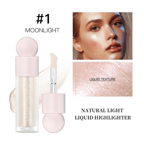 Mysense Liquid Highlighter Makeup, Natural Glow Face Highlighter Stick, Silky Smooth Light Liquid Luminizer, Long Lasting Highlight Face Illuminator Make up, #01 Moonlight White