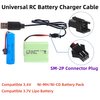 Aliwisdom Smart Universal RC Charger Cable with SM-2P Connector Plug for 3.7V 1S Lipo Battery & 3.6V 3S Ni-MH/Ni-CD Battery Pack, Compatible RC Car/Boat/Plane/Drone/Tank/RC Helicopters