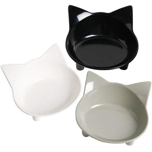 Skrtuan Cat Bowl Cat Food Bowls Non Slip Dog Dish Pet Food Bowls Shallow Water Bowl Cat Feeding W...