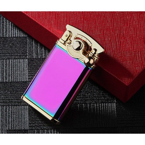 Retro Rocker Cigar Cigarette Jet Torch Refillable Butane Lighter in Rainbow