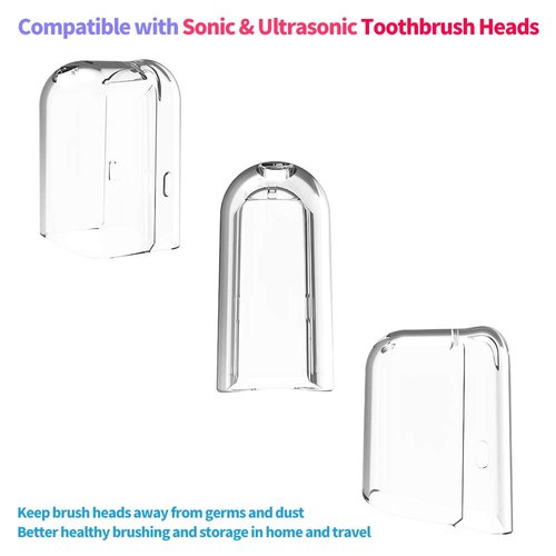 Toothbrush Travel Case Compatible with Philips Sonicare Electric Toothbrush & 6Pcs Reusable Toothbrush Head Covers Compatible with Philips Sonicare Toothbrush Heads (White)
