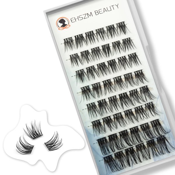 Natural Wispy Look,10mm,12mm,14mm(10-14mm) D Curl Lash Clusters,Multi-Size,Individual lash Extensions,Lightweight, Easy to Apply,EHSZM BEAUTY