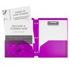Dunwell 3 Holes Pocket Folders - (6 Pack, Assorted Colors), 3 Ring Binder Folders with Pockets and Holes, 2 Pocket Folder 3 Hole Punch, Poly Folders with Pockets 3 Hole Punched, with Adhesive Labels