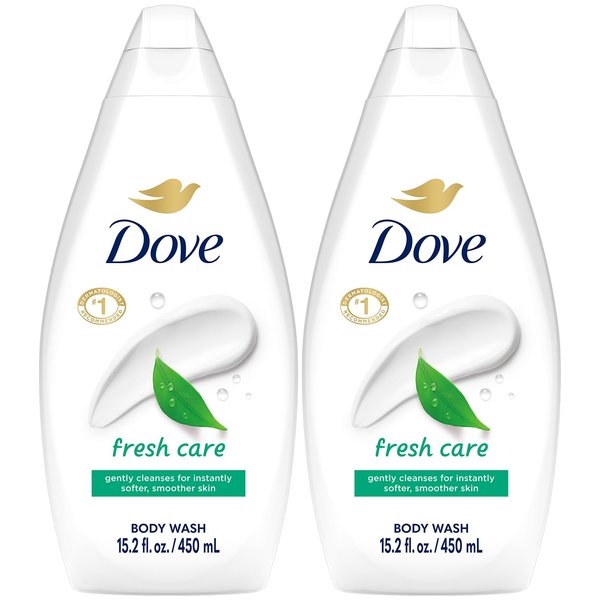 Dove Body Wash, Fresh Care 2-Pack – Soothing Moisturizing Cleanser for Soft Skin, 15.22 Oz Ea