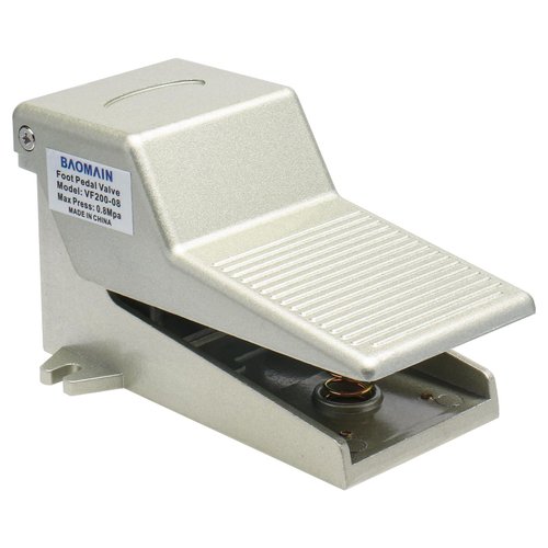 Baomain Pneumatic Air Foot Pedal Valve VF200-08 PT 1/4" Nonslip Momentary 2 Position 3 Way Foot Switch
