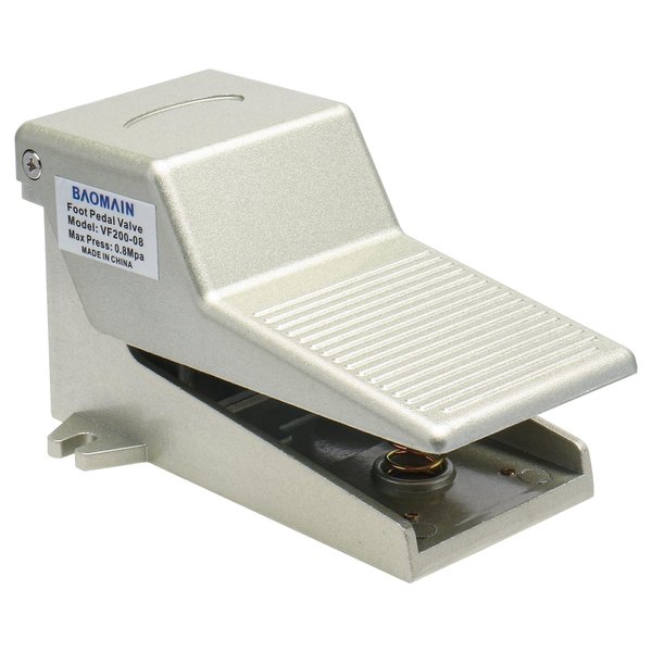 Baomain Pneumatic Air Foot Pedal Valve VF200-08 PT 1/4" Nonslip Momentary 2 Position 3 Way Foot Switch