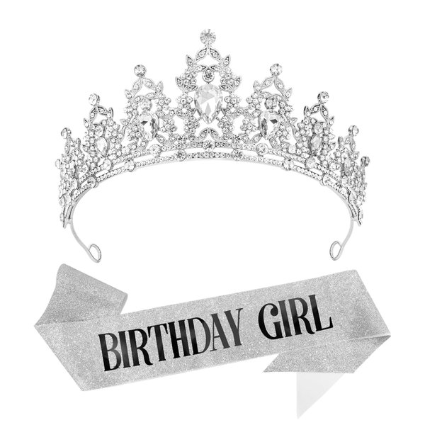 Bluckincle Birthday Sash,Birthday Crown,Birthday Tiara,Tiaras and Crowns for Women,Birthday Sash And Crown,Birthday Tiara for Women,Birthday Sash For Women,Happy Birthday Crown,Happy Birthday Tiara