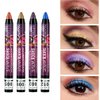 MEICOLY 12 Pcs Eyeshadow Stick,Cream Smokey Eyeshadow Metallic Shimmer Crayon,Silver Eye Brightener Stick,Pro Waterproof & Long Lasting Shiny Bright Starter Rotating Eyeshadow Sticks