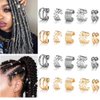 Gold Sliver Hair Jewelry for Braids with Crystal Rhinestone for Women Men Hair Accessories Braids, 20 PCS Dreadlock Braid Clips Non-Piercing Ear Cuffs Clip Jewelry (Gold)