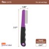 Hartz Flea Comb for Dogs and Cats, Fine-Toothed to Remove Fleas & Flea Eggs, Gentle Detangling or Dematting Tool for Face & Paws, Metal, Black & Purple