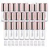 Wholesale Rose Gold Clear Mini Plastic Empty Lip Gloss Tube Makeup Lip Balm Bottle Container With Rubber Inserts （12PCS）