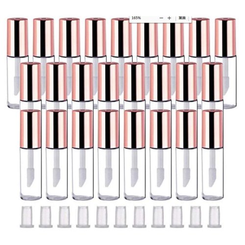 Wholesale Rose Gold Clear Mini Plastic Empty Lip Gloss Tube Makeup Lip Balm Bottle Container With Rubber Inserts （12PCS）