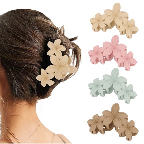 Amariver Flower Hair Clips for Women Matte Flower Claw Clips Non-slip Cute Claw Clips Flower Hair Clip for Thick Thin Hair Strong Hold Hair Claws Hair Accessories for Women Girl