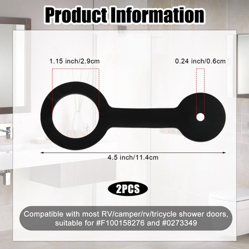 PEUTIER 2pcs RV Shower Door Latch, RV Shower Door Travel Strap RV Shower Door Travel Strap Replacement RV Shower Door Travel Latch Strap for Safe Travel