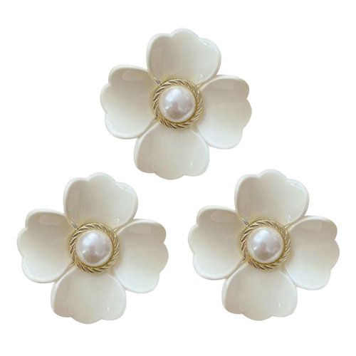 3 Pcs Flower Hair Claw Clips Big Flower Hair Jaw Clips Faux Pearl Hair Clamps Non Slip Hair Clips Accessories for Women Girls