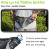 PYFK Running Belt Hydration Waist Pack with Water Bottle Holder for Men Women Waist Pouch Fanny Bag Reflective (Black)