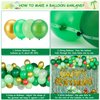 AGPTEK Dinosaur Birthday Party Decorations Kit, 149pcs Green and Orange Balloon Garland Arch with Dino Foil Balloons and Fringe Curtain, Jungle Safari Theme Party Supplies for Kids, and Baby Showers