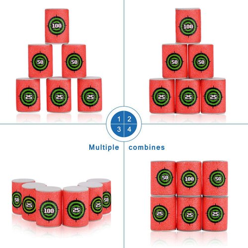 Nerf Gun Targets Soft Bullet Target Nerf Targets for Shooting Practice EVA Bullet Dart Target Compatible with Nerf Blasters Guns Shooting Game Kid Children Shoot Target Toy 6/30Pcs