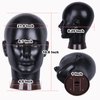 Newshair Bald Mannequin Head Male Wig Head Professional Cosmetology for Wig Making and Display Hat Helmet Glasses or Masks Display Head Model with Clamp Stand (Matte black)