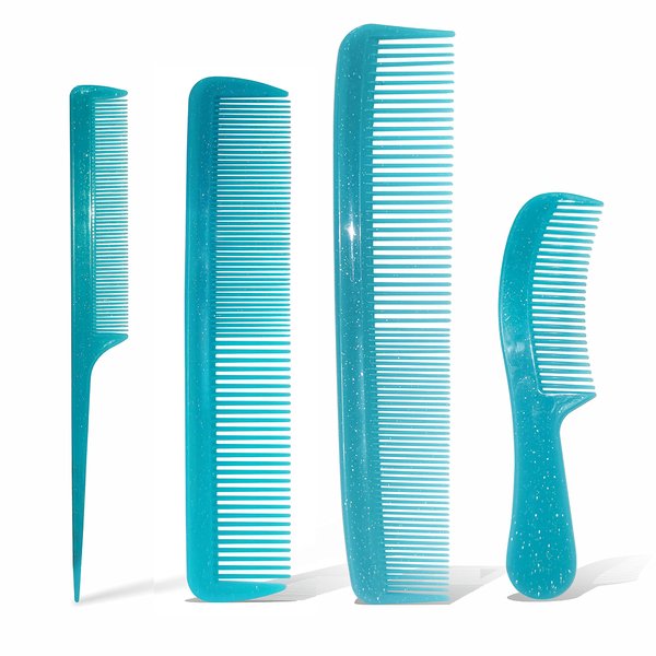 NuAngela Styling Comb Set, Cutting Combs Clipper Rat Tail Hair Beard Comb, Wide and Fine Tooth Hair Dressing Comb For Women Men Parting Teasing, Professional Barber Comb