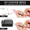 Andibro 2 In 1 Nail Drill Bits Holder,30 Holes Dustproof Nail Bits Organizer Nail Drill Bits Cleaning Brush Case Dustproof Nail Art Drill Bits Stand Display Storage Box Cleaner Manicure Tool (Black)