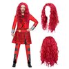 Zivyes Red Costume with Wig for Girl Movie Jumpsuit Outfits Halloween Birthday Party Princess Dress up (S(7-8Y))