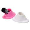 yueton 4pcs White and Pink Soft Rubber Nail Polish Bottle Holder Nail Art Manicure Tools
